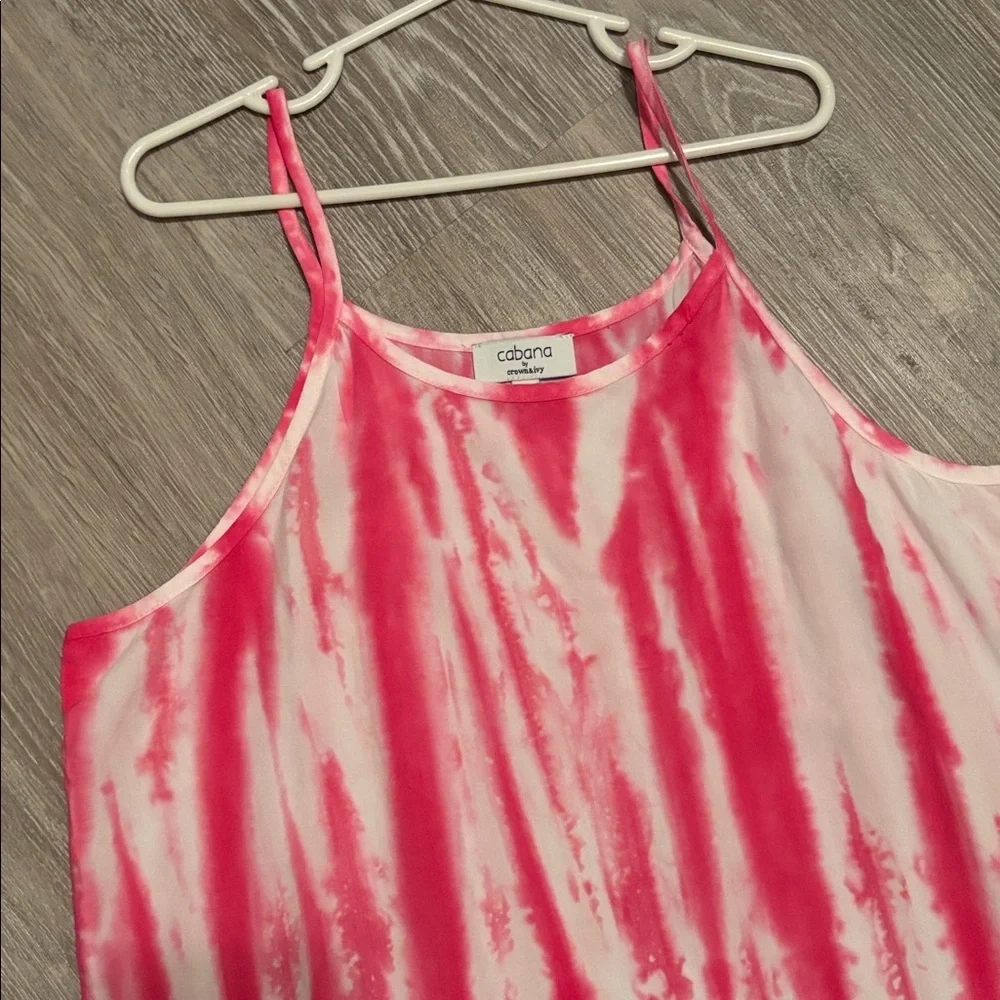 Pink and white cami dress Sz L